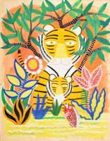 Henri Maik Tiger Painting, Work on Paper - Sold for $10,880 on 03-04-2023 (Lot 479).jpg